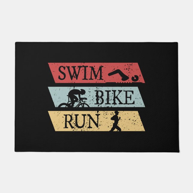 Triathlon - Swim Bike Run Doormat (Front)
