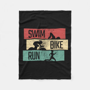 Triathlon - Swim Bike Run Fleece Blanket