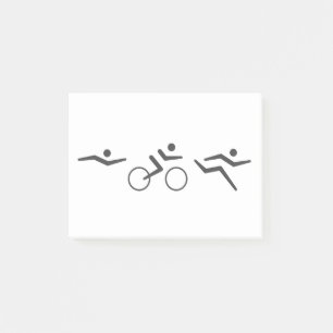 Triathlon swim bike run post-it notes