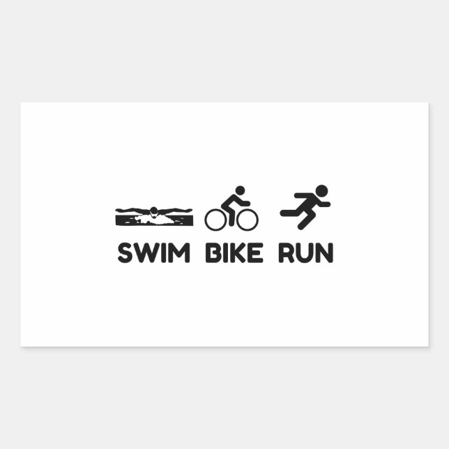 Triathlon Swim Bike Run Sticker (Front)