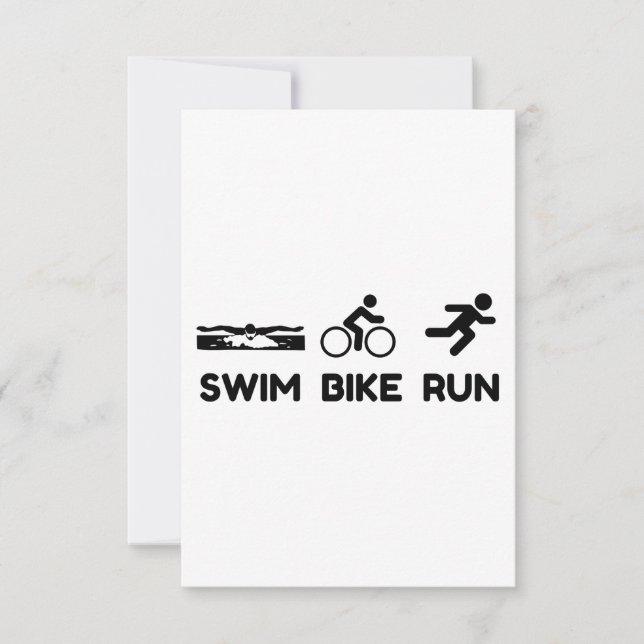 Triathlon Swim Bike Run Thank You Card (Front)