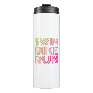 Triathlon swim bike run thermal tumbler