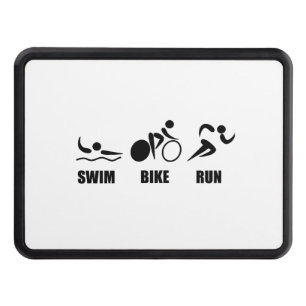 Triathlon Swim Bike Run Trailer Hitch Cover