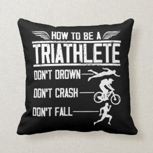 Triathlon Swim Bike Run Triathlete Sportsman Throw Pillow