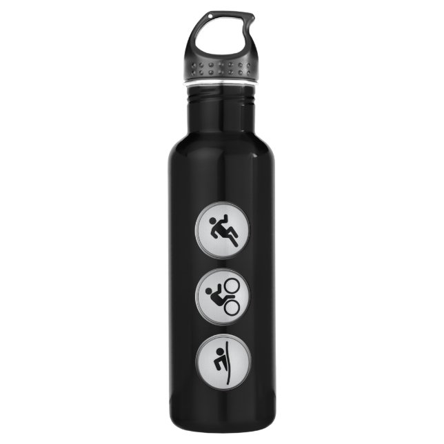 Triathlon SWIM-CYCLE-RUN (black) 710 Ml Water Bottle (Front)