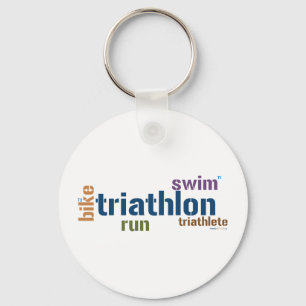 Triathlon Text Keychain
