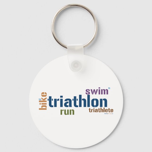 Triathlon Text Keychain (Front)
