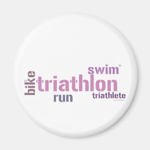 Triathlon Text Magnet