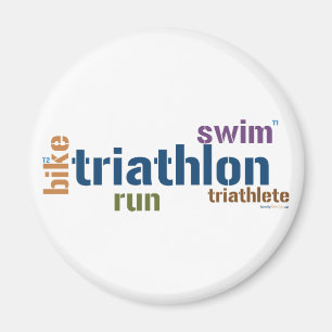Triathlon Text Magnet