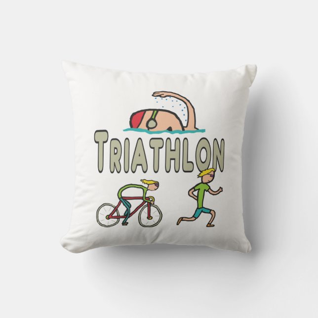 Triathlon Throw Pillow (Front)
