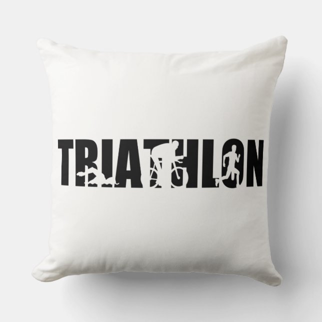 Triathlon Throw Pillow (Front)