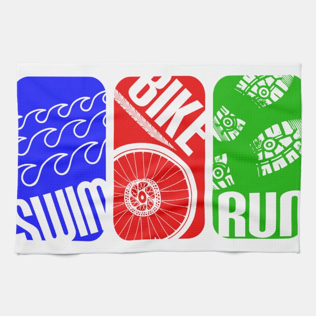 Triathlon TRI Colour Blocks Kitchen Towel (Horizontal)