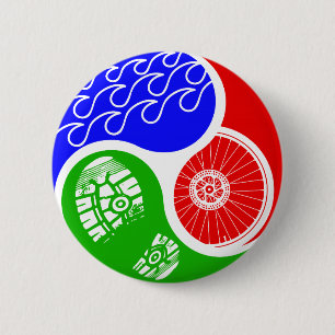Triathlon TRI Yin Yang 2 Inch Round Button