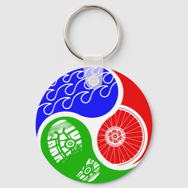 Triathlon TRI Yin Yang Keychain (Front)