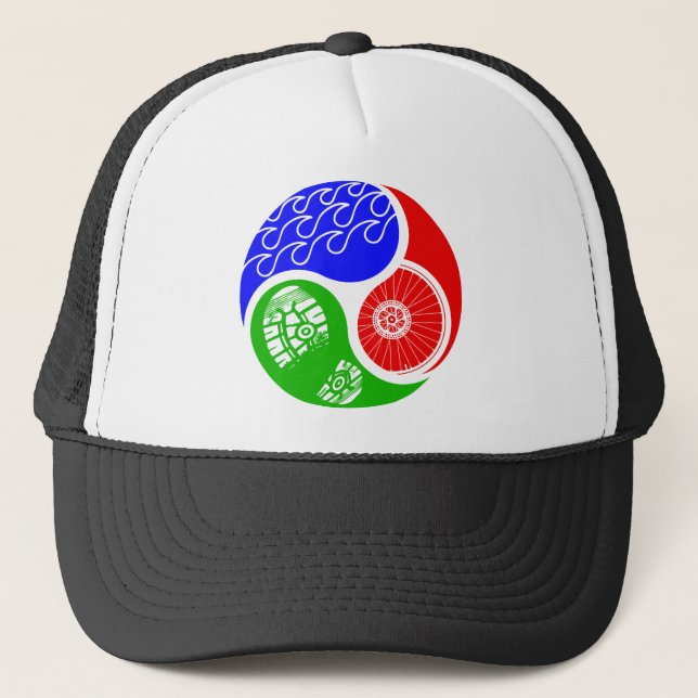 Triathlon TRI Yin Yang Trucker Hat (Front)