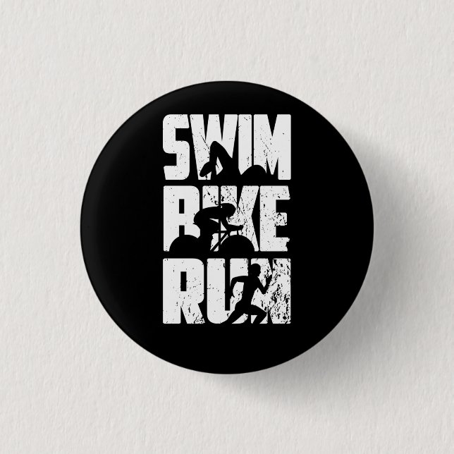 Triathlon Triathlet 1 Inch Round Button (Front)