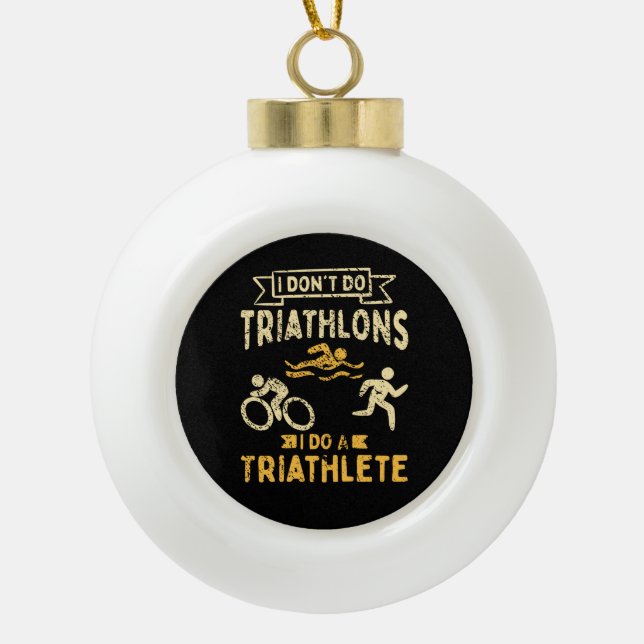 Triathlon Triathlete   Ceramic Ball Christmas Ornament (Front)