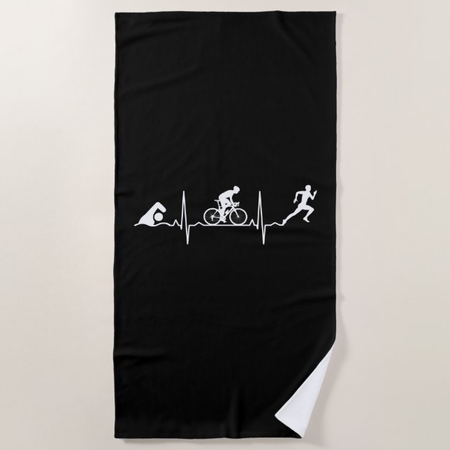 Triathlon - Triathlon Heartbeat Beach Towel (Front)