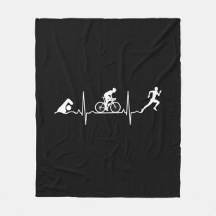 Triathlon - Triathlon Heartbeat Fleece Blanket