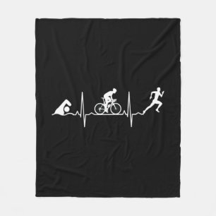 Triathlon - Triathlon Heartbeat Fleece Blanket