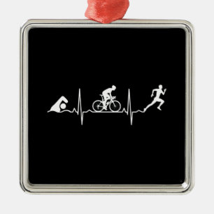 Triathlon - Triathlon Heartbeat  Metal Ornament