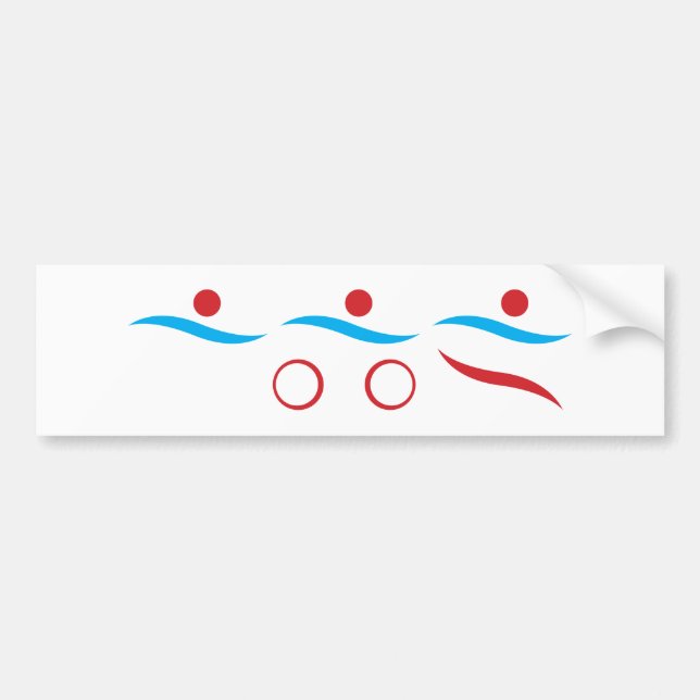 Triathlon unique gift bumper sticker (Front)