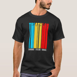 Triathlon Vintage Colours Love To Run Bike & Swim  T-Shirt
