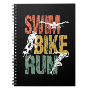 Triathlon Vintage Swim Bike Run Notebook