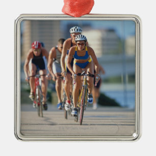 Triathloners Cycling 2 Metal Ornament