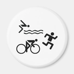 Triatholon - running swimming cycling magnet
