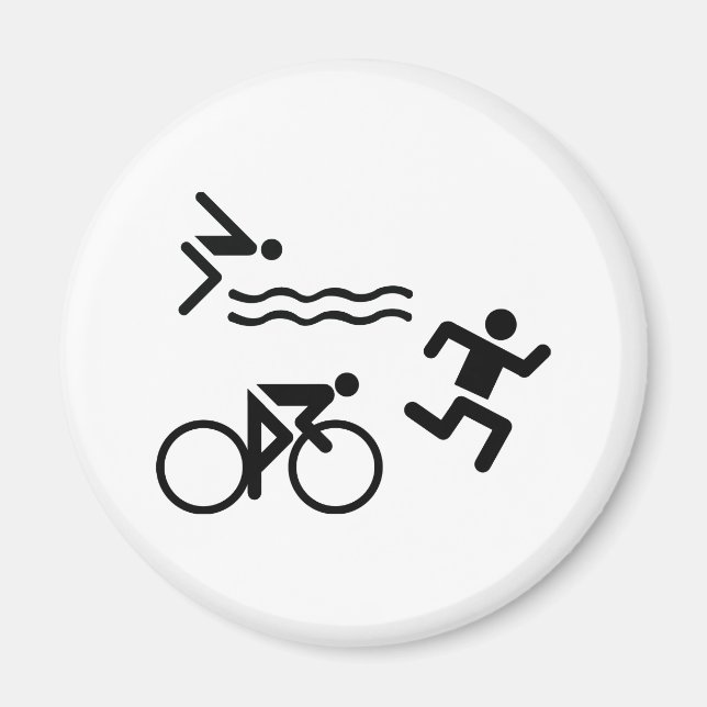 Triatholon - running swimming cycling magnet (Front)