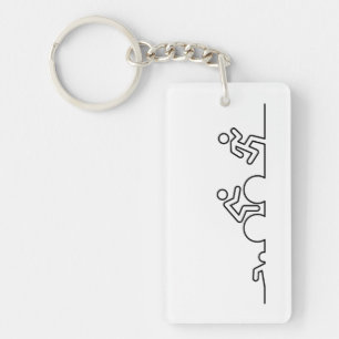 Triatlon. Swimming, cycling and running. Keychain