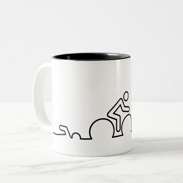 Triatlon. Swimming, cycling and running. Two-Tone Coffee Mug (Front Left)