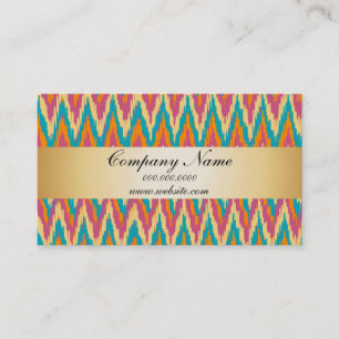 TribaI Colours Ikat ZigZag Pocket 2019 Calendar Business Card