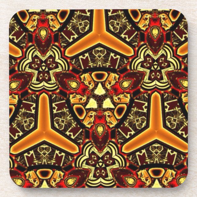 Tribal abstract designer luxury set of coasters (Front)