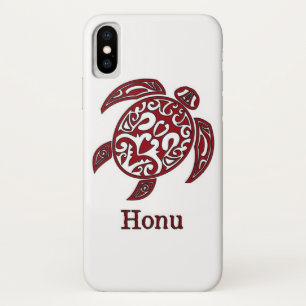Tribal Abstract Hawaiian Sea Turtle in Red Case-Mate iPhone Case
