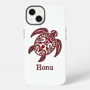 Tribal Abstract Hawaiian Sea Turtle in Red iPhone 13 Case