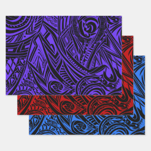 Tribal Abstract Pattern Collection Wrapping Paper Sheet