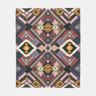 Tribal African Chevron Aztec Pattern Fleece Blanket