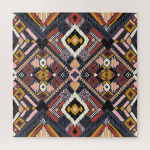 Tribal African Chevron Aztec Pattern Jigsaw Puzzle