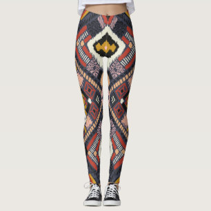 Tribal African Chevron Aztec Pattern Leggings