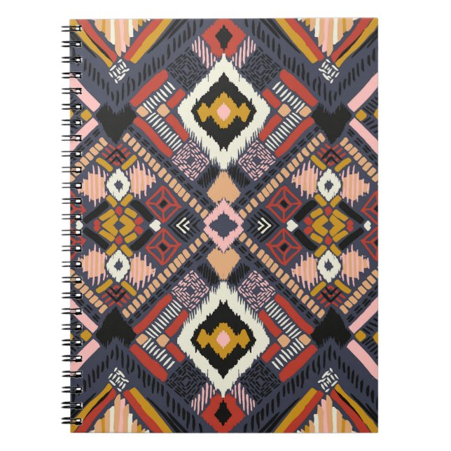 Tribal African Chevron Aztec Pattern Notebook (Front)