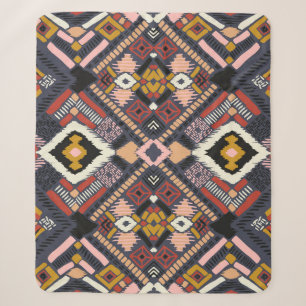Tribal African Chevron Aztec Pattern Sherpa Blanket