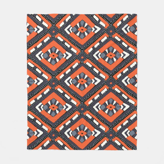 Tribal African: Chevron Aztec Seamless. Fleece Blanket (Front)