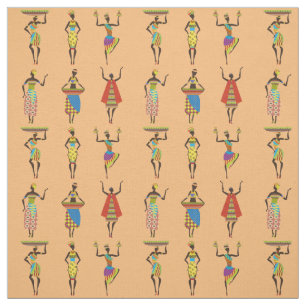 Tribal African ladies colouful ethnic fashion Fabric