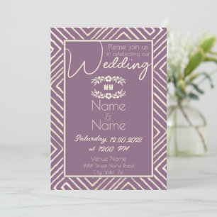 Tribal African Lavender Purple Wedding Invitation