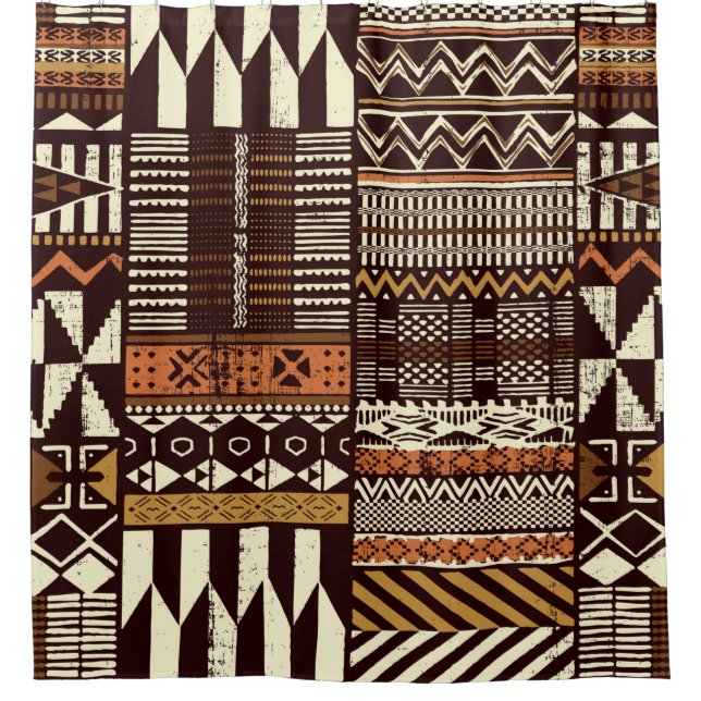 Tribal African style fabric patchwork abstract vin (Front)