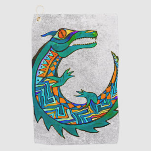 Tribal Alligator Art Golf Towel