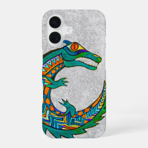 Tribal Alligator Art iPhone 16 Case