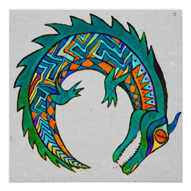 Tribal Alligator Art Poster (Front)